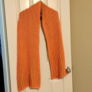 Latte Brown and Orange Knit Scarf